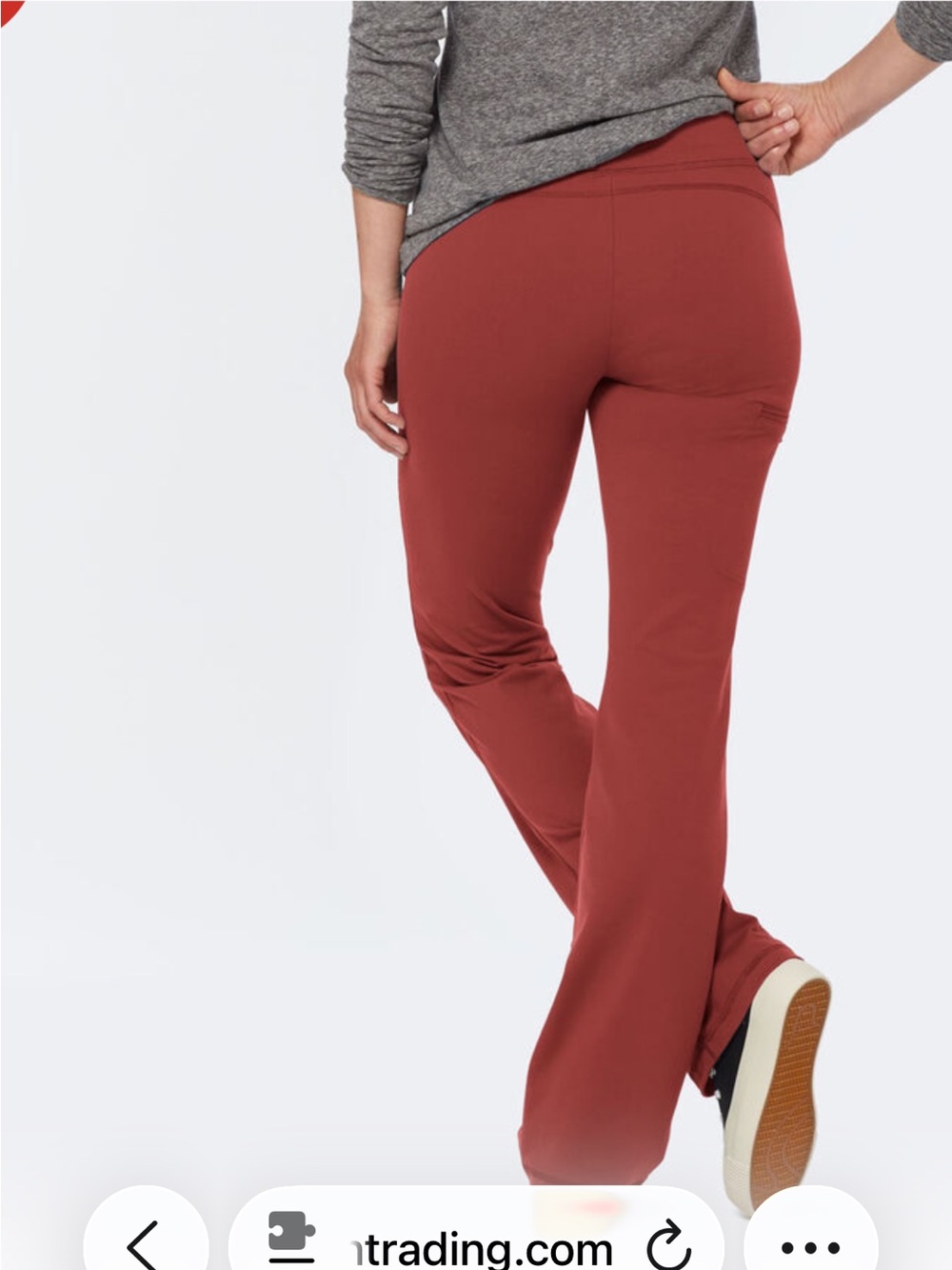 Duluth Trading noga supplex Wide-Leg Pants in Brick Red women’s lg 31 - Picture 2 of 12